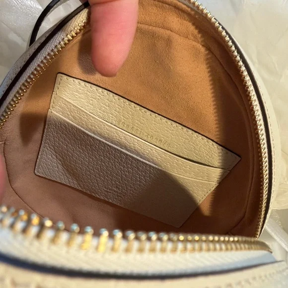 Gucci Ivory Round Crossbody with Red & Navy Web Stripe - Picture 3 of 4